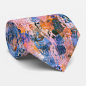 Cravate Abrégation de l'eau bleue et orange (Roulé)