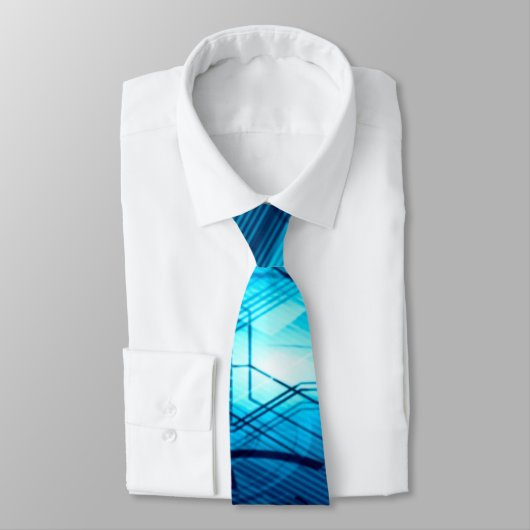 Cravate Abrégé sur bleu intelligence artificielle (Attaché)