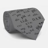 Cravate Abréviations du pharmacien Gris (Roulé)