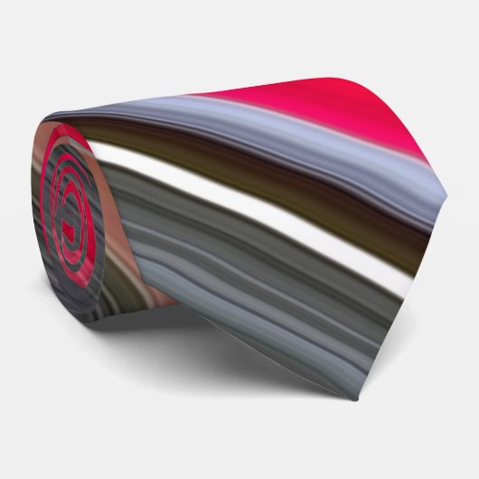 Cravate Abstract #1: Red and Grey (Roulé)
