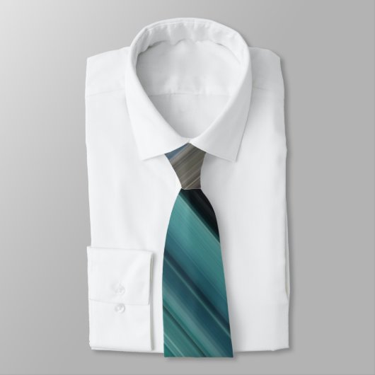 Cravate Abstract #1: Teal and grey (Attaché)