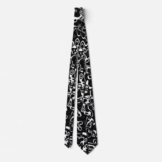 Cravate Abstract 210819 - 02 - Black and White (Dos)