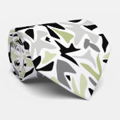Cravate Abstract, Black and Green, Youth, Modern, Creative (Roulé)