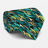 Cravate Abstract black turquoise (Roulé)