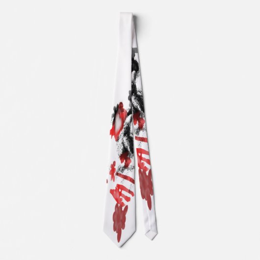 Cravate Abstract Black White Gray And Red Doodle Art Tie (Devant)