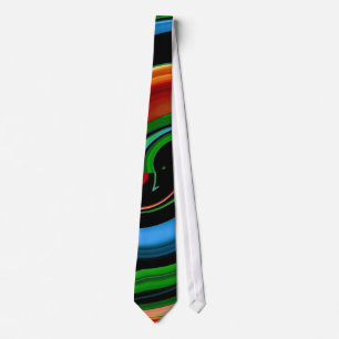 Cravate Abstract Colorful Face - Swirls Tie