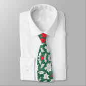 Cravate Abstract design of poinsettia and Christmas roses (Attaché)