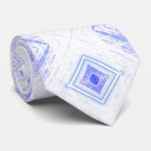 Cravate Abstract Diamond Light Blue Fractal Pattern (Roulé)