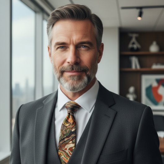 Cravate Abstract Earth Tone Camouflage Pattern