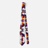 Cravate Abstract Flame Brushstroke Pattern Orange Purple (Devant)