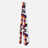 Cravate Abstract Flame Brushstroke Pattern Orange Purple (Dos)