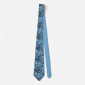 Cravate Abstract Geometric Black & Blue Custom Necktie (Devant)