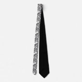Cravate Abstract Geometric Black & White Custom Necktie (Dos)