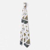 Cravate Abstract golden and blue foliage (Dos)