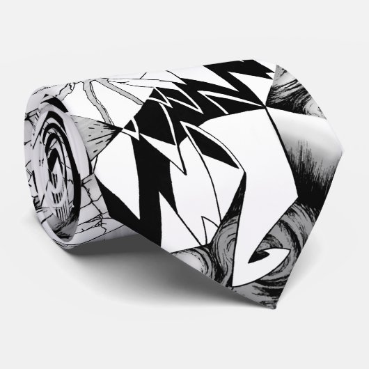 Cravate Abstract Horror Comic Art (Roulé)