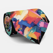 Cravate Abstract Paint Collision (Roulé)