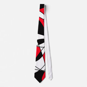 Cravate Abstract pattern - red and white.