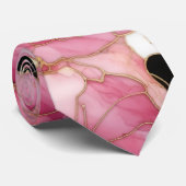 Cravate Abstract Pink And Black Alcohol Ink Art (Roulé)