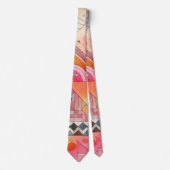 Cravate Abstract Pink Colorful Geometric Design (Devant)