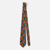 Cravate Abstract Rainbow Leaf Pattern (Devant)