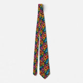 Cravate Abstract Rainbow Leaf Pattern (Dos)