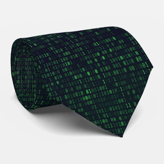 Cravate Abstract Technology Binary Code Digital IT Pattern (Roulé)