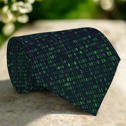 Cravate Abstract Technology Binary Code Digital IT Pattern
