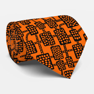 Cravate Abstrait 041113 - Noir sur orange