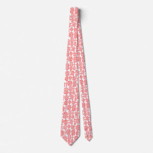 Cravate Abstrait 041113 - Rose tropicale sur noir