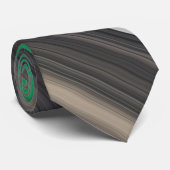 Cravate Abstrait #1 : Vert et gris (Roulé)