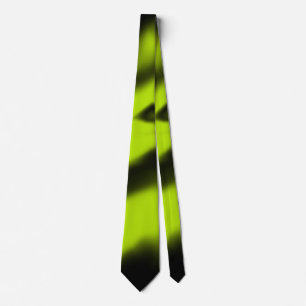 Cravate Abstrait 3 en noir et vert citron