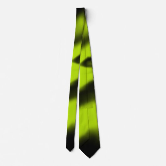 Cravate Abstrait 3 en noir et vert citron (Dos)