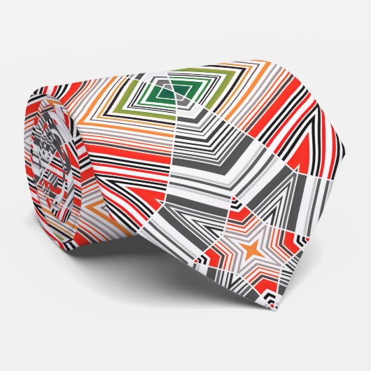 Cravate Abstrait à rayures à rayures rayées ethno triba (Roulé)