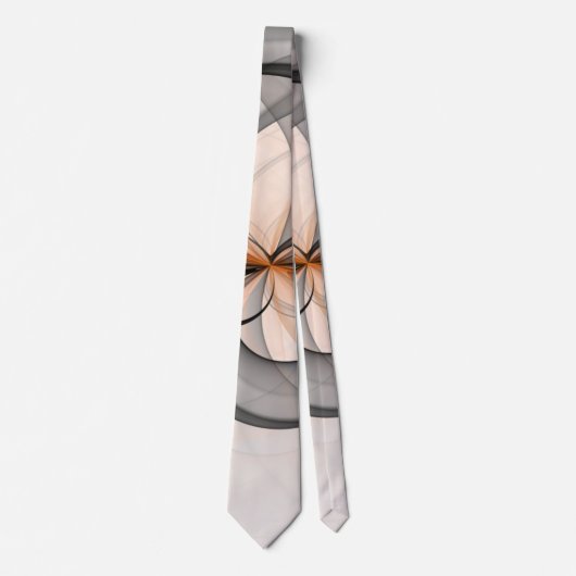 Cravate Abstrait Anthracite Grey Sienna Art moderne fracta (Devant)
