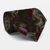 Cravate Abstrait atomique noir rétro (Roulé)