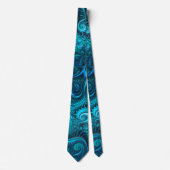 Cravate Abstrait bleu coloré et Motif spiral Turquoise (Devant)
