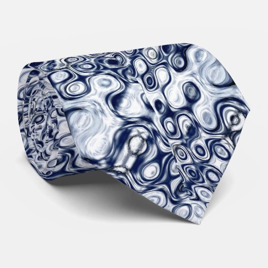 Cravate Abstrait Blue Ripples (Roulé)