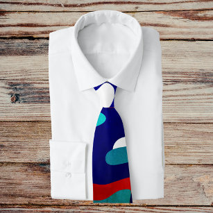 Cravate Abstrait coloré les années 70 Camouflage Monogramm