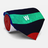 Cravate Abstrait coloré les années 70 Camouflage Monogramm (Roulé)