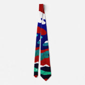 Cravate Abstrait coloré les années 70 Camouflage Monogramm (Dos)