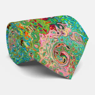 Cravate Abstrait Coloré Rétro Psychedélique Tourbillon Arc