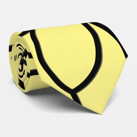 Cravate Abstrait combiné noir et jaune (Roulé)