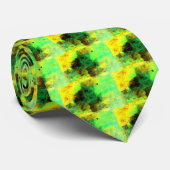 Cravate Abstrait d'origine jaune vert (Roulé)