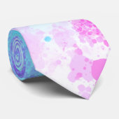 Cravate Abstrait éclaboussure de peinture bleu rose violet (Roulé)