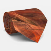 Cravate Abstrait en bronze acajou fractal (Roulé)