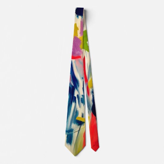 Cravate Abstrait Expressionniste Peinture Design Plat (Devant)