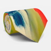 Cravate Abstrait Expressionniste Peinture Design Plat (Roulé)