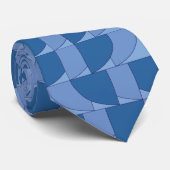 Cravate Abstrait Géométrique Bleu (Roulé)