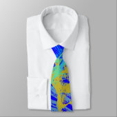 Cravate Abstrait Gold Butterfly Blue Pastel Arrière - plan (Attaché)