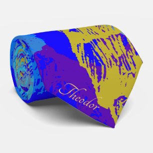 Cravate Abstrait Gold Butterfly Blue Pastel Arrière - plan
